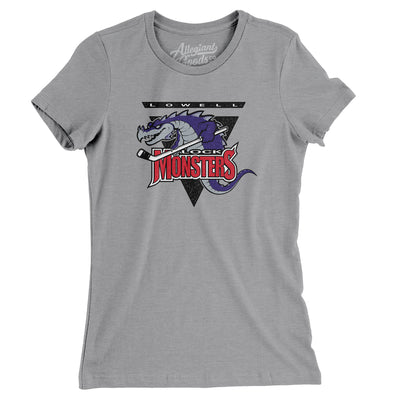 Lowell Lock Monsters Hockey Women's T-Shirt-Athletic Heather-Allegiant Goods Co. Vintage Sports Apparel