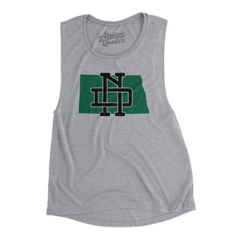 North Dakota Home State Women's Flowey Scoopneck Muscle Tank-Allegiant Goods Co. Vintage Sports Apparel