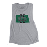 North Dakota Home State Women's Flowey Scoopneck Muscle Tank-Athletic Heather-Allegiant Goods Co. Vintage Sports Apparel