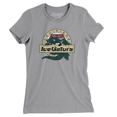 Louisiana Ice Gators Defunct Hockey Women's T-Shirt-Athletic Heather-Allegiant Goods Co. Vintage Sports Apparel
