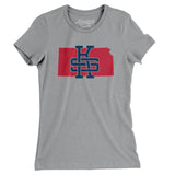 Kansas Home State Women's T-Shirt-Athletic Heather-Allegiant Goods Co. Vintage Sports Apparel