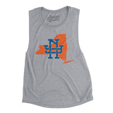 New York Home State Women's Flowey Scoopneck Muscle Tank-Athletic Heather-Allegiant Goods Co. Vintage Sports Apparel