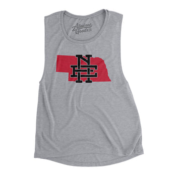 Nebraska Home State Women's Flowey Scoopneck Muscle Tank-Allegiant Goods Co. Vintage Sports Apparel