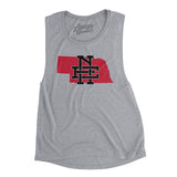Nebraska Home State Women's Flowey Scoopneck Muscle Tank-Athletic Heather-Allegiant Goods Co. Vintage Sports Apparel