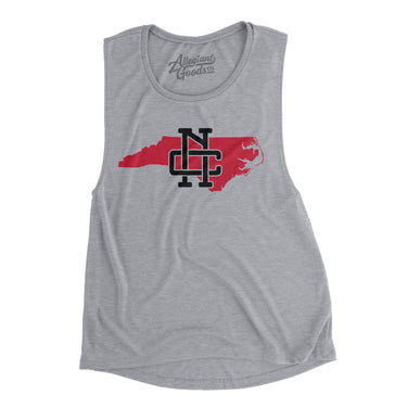 North Carolina Home State Women's Flowey Scoopneck Muscle Tank-Athletic Heather-Allegiant Goods Co. Vintage Sports Apparel