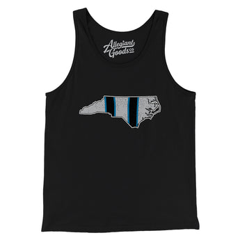 North Carolina Helmet Stripes Men/Unisex Tank Top-Black-Allegiant Goods Co. Vintage Sports Apparel