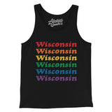 Wisconsin Pride Men/Unisex Tank Top-Black-Allegiant Goods Co. Vintage Sports Apparel