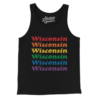Wisconsin Pride Men/Unisex Tank Top-Black-Allegiant Goods Co. Vintage Sports Apparel