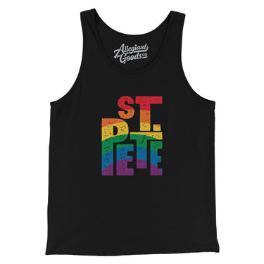 St. Petersburg Florida Pride Men/Unisex Tank Top-Black-Allegiant Goods Co. Vintage Sports Apparel