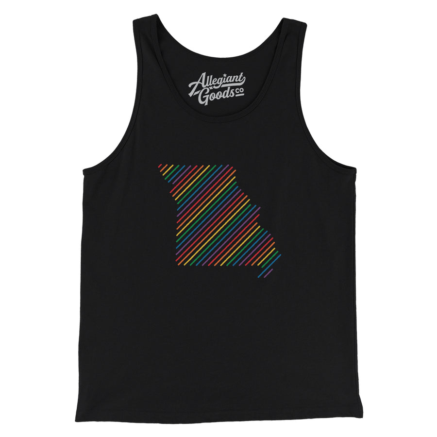 Missouri Pride State Men/Unisex Tank Top-Black-Allegiant Goods Co. Vintage Sports Apparel