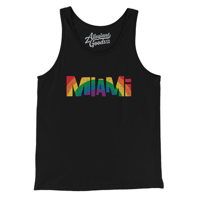 Miami Florida Pride Men/Unisex Tank Top-Black-Allegiant Goods Co. Vintage Sports Apparel