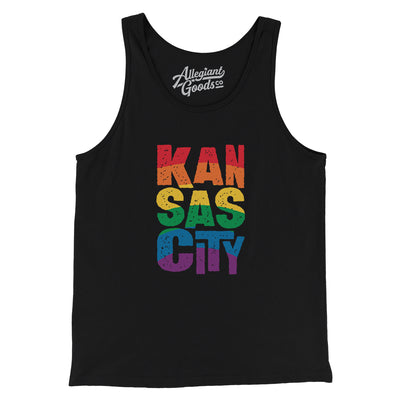 Kansas City Pride Men/Unisex Tank Top-Black-Allegiant Goods Co. Vintage Sports Apparel
