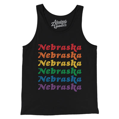 Nebraska Pride Men/Unisex Tank Top-Black-Allegiant Goods Co. Vintage Sports Apparel