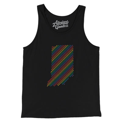 Indiana Pride State Men/Unisex Tank Top-Black-Allegiant Goods Co. Vintage Sports Apparel