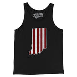 Indiana Hoosier Stripes Men/Unisex Tank Top-Black-Allegiant Goods Co. Vintage Sports Apparel