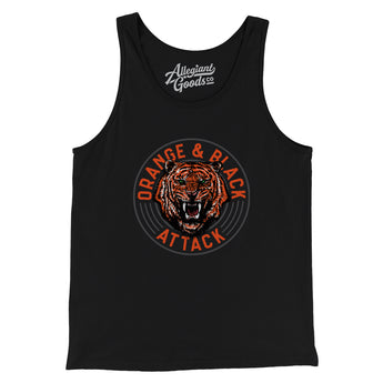 Orange & Black Attack Men/Unisex Tank Top-Allegiant Goods Co. Vintage Sports Apparel