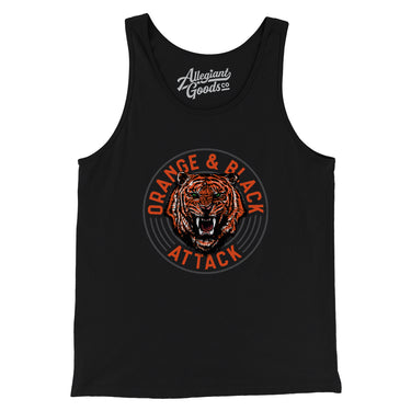 Orange & Black Attack Men/Unisex Tank Top-Allegiant Goods Co. Vintage Sports Apparel