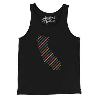 California Pride State Men/Unisex Tank Top-Black-Allegiant Goods Co. Vintage Sports Apparel