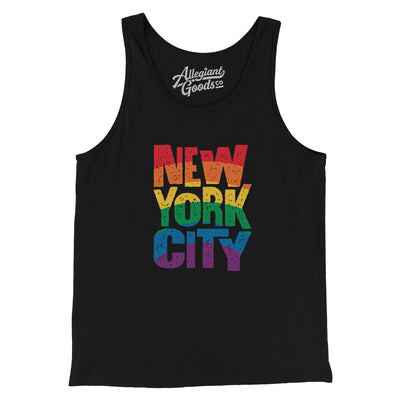 New York City Pride Men/Unisex Tank Top-Black-Allegiant Goods Co. Vintage Sports Apparel