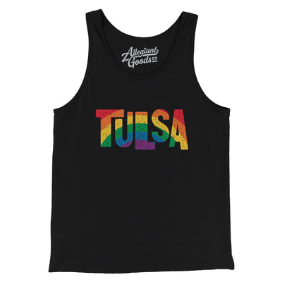 Tulsa Oklahoma Pride Men/Unisex Tank Top-Black-Allegiant Goods Co. Vintage Sports Apparel