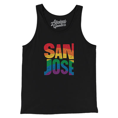 San Jose California Pride Men/Unisex Tank Top-Black-Allegiant Goods Co. Vintage Sports Apparel