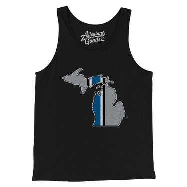 Michigan Helmet Stripes Men/Unisex Tank Top-Allegiant Goods Co. Vintage Sports Apparel