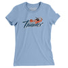 Quad City Thunder Basketball Women's T-Shirt-Baby Blue-Allegiant Goods Co. Vintage Sports Apparel