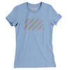 North Dakota Pride State Women's T-Shirt-Baby Blue-Allegiant Goods Co. Vintage Sports Apparel