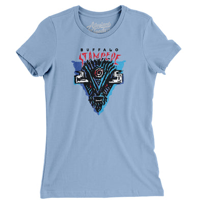 Buffalo Stampede Roller Hockey Women's T-Shirt-Baby Blue-Allegiant Goods Co. Vintage Sports Apparel