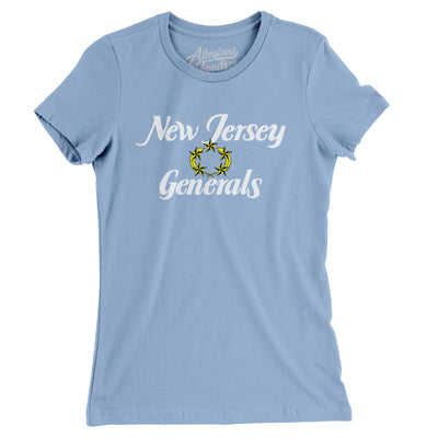 New Jersey Generals Football Women's T-Shirt-Baby Blue-Allegiant Goods Co. Vintage Sports Apparel
