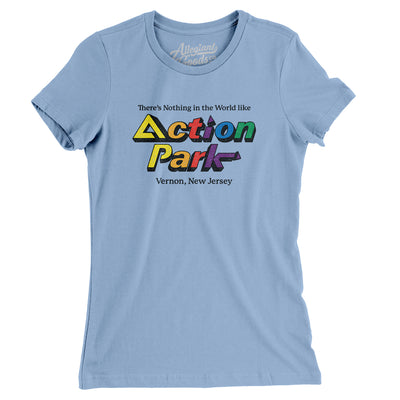 Action Park Amusement Park Women's T-Shirt-Baby Blue-Allegiant Goods Co. Vintage Sports Apparel