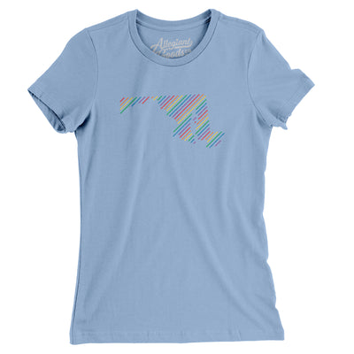 Maryland Pride State Women's T-Shirt-Baby Blue-Allegiant Goods Co. Vintage Sports Apparel