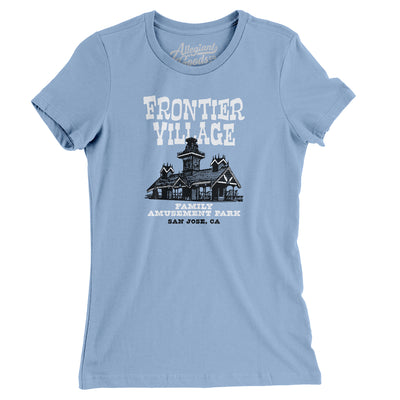 Frontier Village Amusement Park Women's T-Shirt-Baby Blue-Allegiant Goods Co. Vintage Sports Apparel