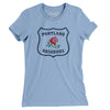 Portland Rosebuds Hockey Women's T-Shirt-Baby Blue-Allegiant Goods Co. Vintage Sports Apparel
