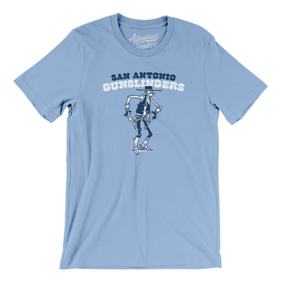 San Antonio Gunslingers Football Men/Unisex T-Shirt-Baby Blue-Allegiant Goods Co. Vintage Sports Apparel