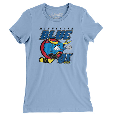 Minnesota Blue Ox Roller Hockey Women's T-Shirt-Baby Blue-Allegiant Goods Co. Vintage Sports Apparel