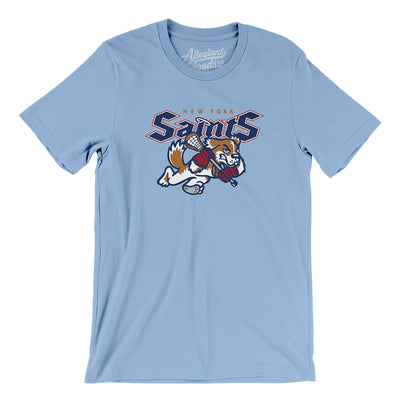 New York Saints Lacrosse Men/Unisex T-Shirt-Baby Blue-Allegiant Goods Co. Vintage Sports Apparel