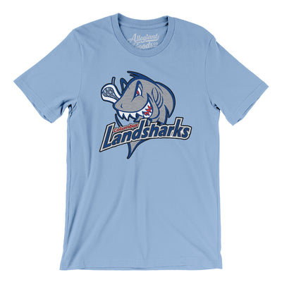 Columbus Landsharks Lacrosse Men/Unisex T-Shirt-Baby Blue-Allegiant Goods Co. Vintage Sports Apparel
