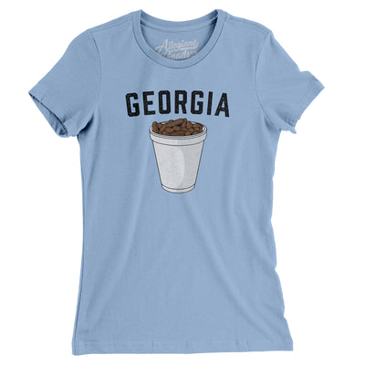 Georgia Boiled Peanuts Women's T-Shirt-Baby Blue-Allegiant Goods Co. Vintage Sports Apparel