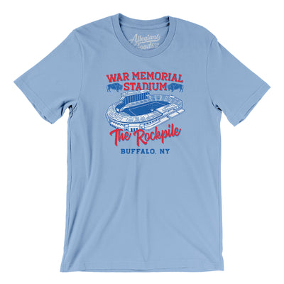 Buffalo War Memorial Stadium Men/Unisex T-Shirt-Baby Blue-Allegiant Goods Co. Vintage Sports Apparel