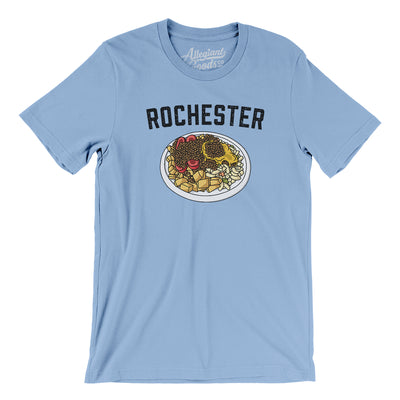 Rochester Garbage Plate Men/Unisex T-Shirt-Baby Blue-Allegiant Goods Co. Vintage Sports Apparel