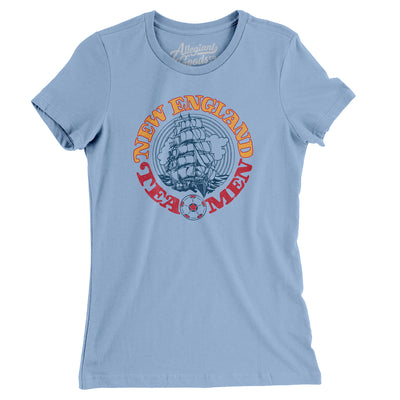 New England Tea Men Soccer Women's T-Shirt-Baby Blue-Allegiant Goods Co. Vintage Sports Apparel