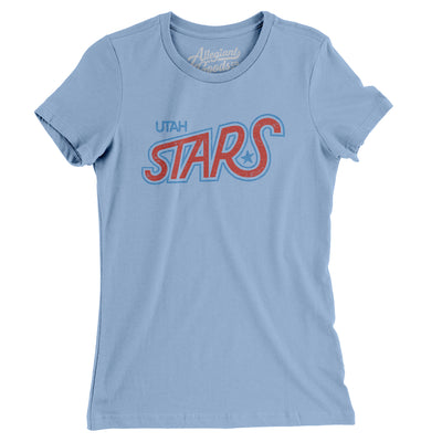 Utah Stars Basketball Women's T-Shirt-Baby Blue-Allegiant Goods Co. Vintage Sports Apparel