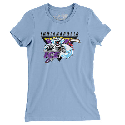 Indianapolis Ice Hockey Women's T-Shirt-Baby Blue-Allegiant Goods Co. Vintage Sports Apparel
