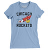 Chicago Rockets Football Women's T-Shirt-Baby Blue-Allegiant Goods Co. Vintage Sports Apparel