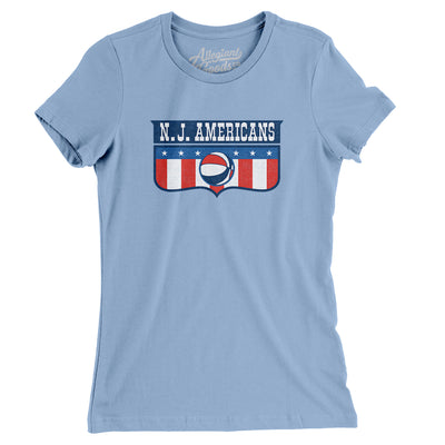 New Jersey Americans Basketball Women's T-Shirt-Baby Blue-Allegiant Goods Co. Vintage Sports Apparel