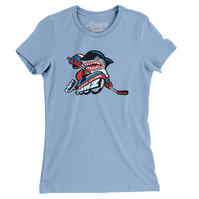 Long Island Jawz Roller Hockey Women's T-Shirt-Baby Blue-Allegiant Goods Co. Vintage Sports Apparel