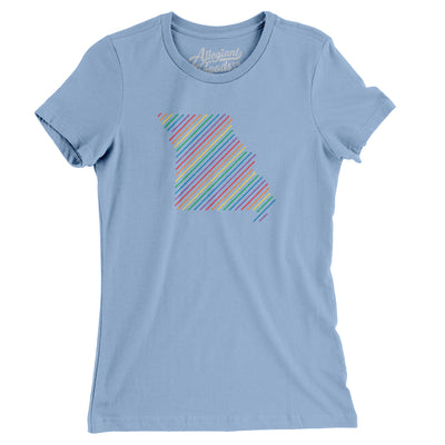 Missouri Pride State Women's T-Shirt-Baby Blue-Allegiant Goods Co. Vintage Sports Apparel