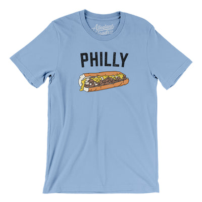 Philly Cheesesteak Men/Unisex T-Shirt-Baby Blue-Allegiant Goods Co. Vintage Sports Apparel