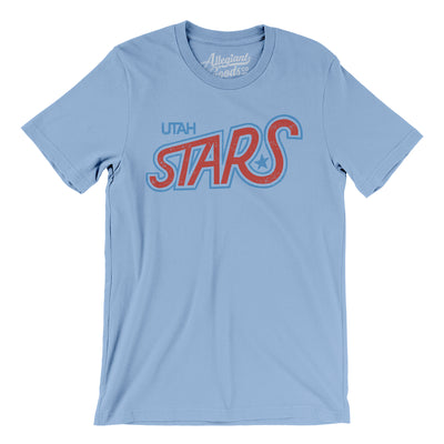 Utah Stars Basketball Men/Unisex T-Shirt-Baby Blue-Allegiant Goods Co. Vintage Sports Apparel